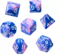 Komplet kości RPG. Dwukolorowe niebiesko-różowe - tantis.pl