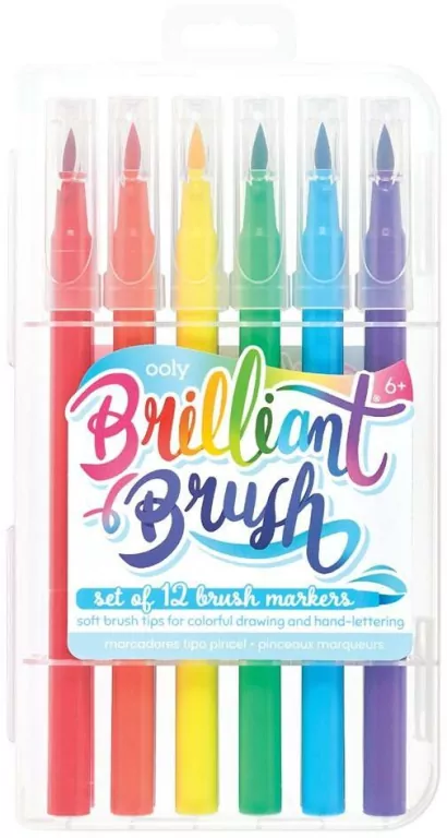 Flamastry pędzelkowe Brilliant Brush 6 kolorów - tantis.pl