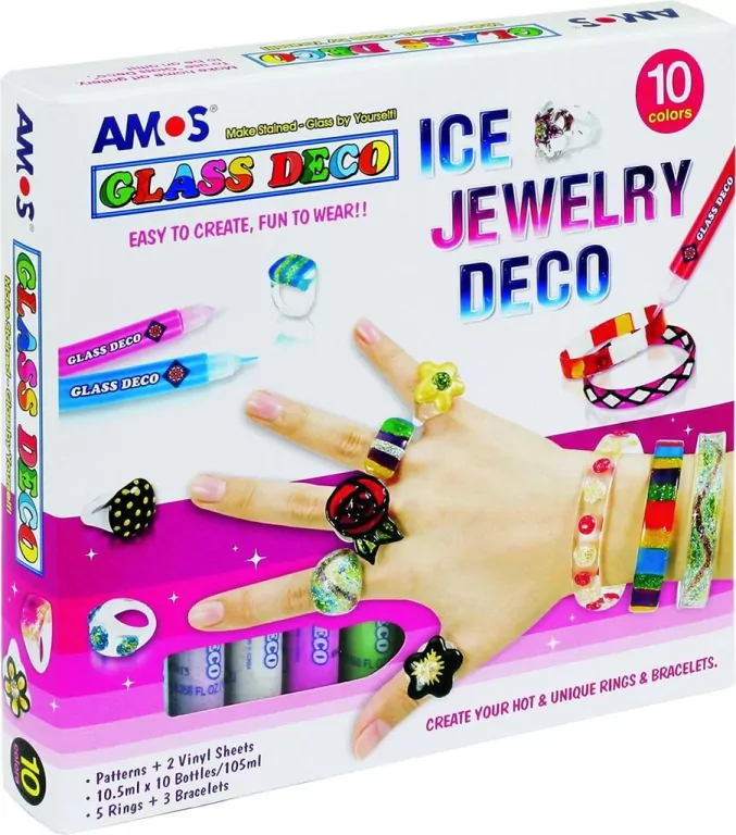 Zestaw kreatywny Farby witrażowe do ozdabiania biżuterii - tantis.pl