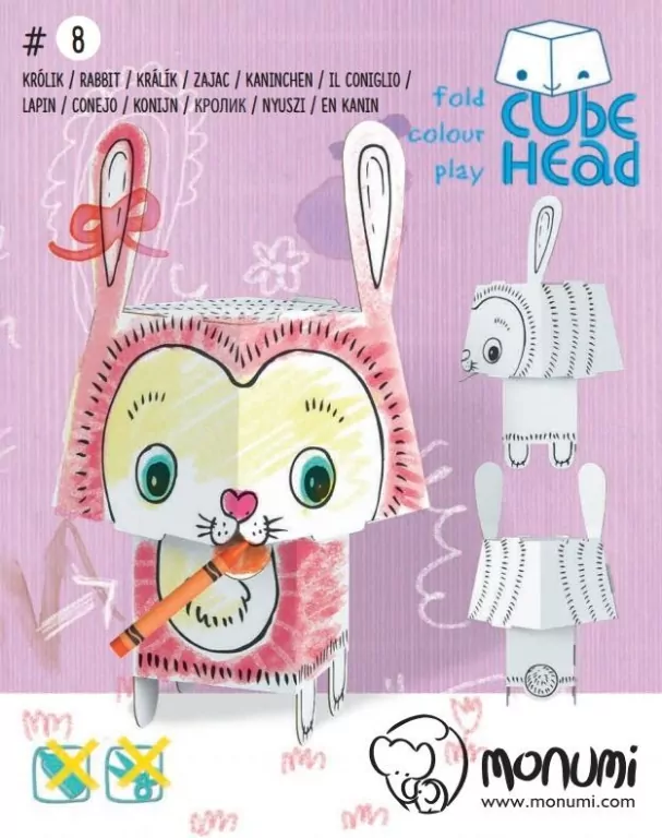 Królik. Złóż i pokoloruj. Cube Head - tantis.pl