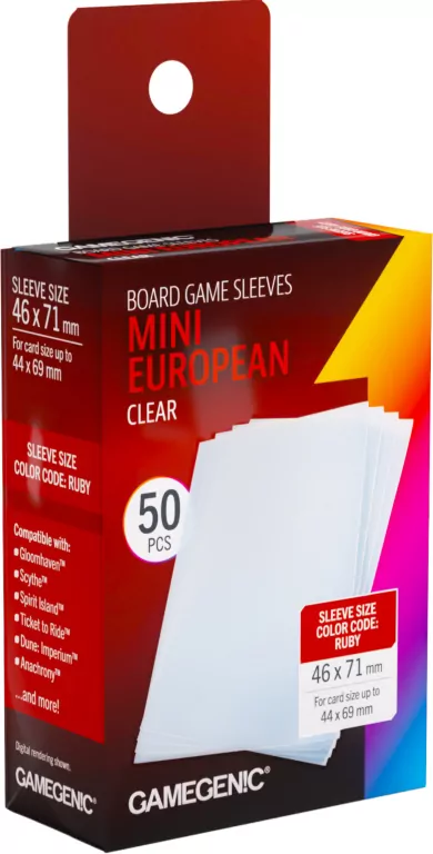 Gamegenic: Board Game Sleeves - Mini European (46x71 mm) - Clear - 50 sztuk - tantis.pl
