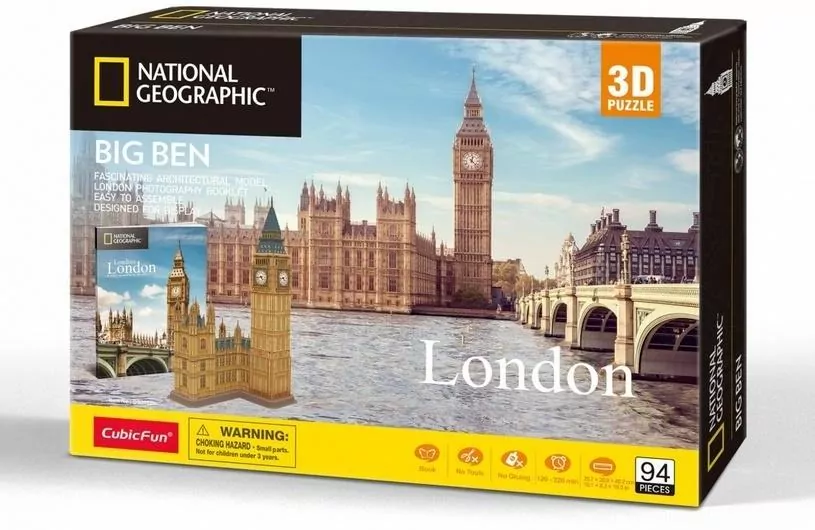 Puzzle 3D. Big Ben National Geographic - tantis.pl