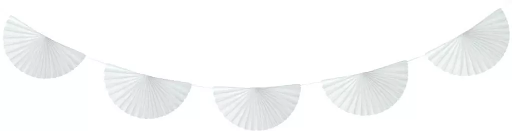 Girlanda papierowa W&C Wachlarze biała 300cm - tantis.pl