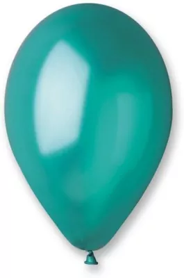 Balony metaliczne zielone turkusowe 25cm