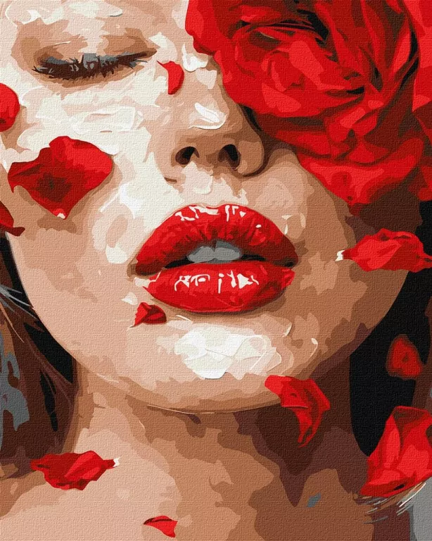 Malowanie po numerach. Płatki róż 40x50cm - tantis.pl