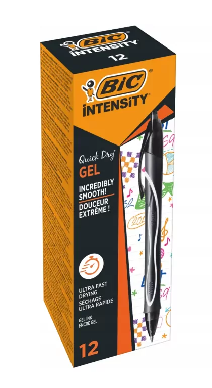 Długopis żelowy Gelocity czarny (12szt) BIC - tantis.pl