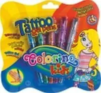 Długopisy gel tattoo 5 kolorów - tantis.pl