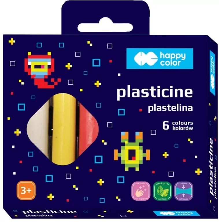 Plastelina okrągła Pixi Planet 6 kolorów Happy Color - tantis.pl