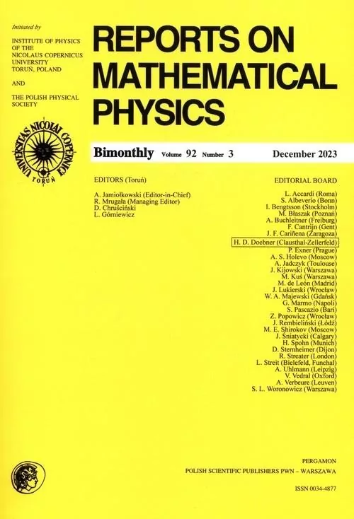 Reports on Mathematical Physics 92/3 - tantis.pl