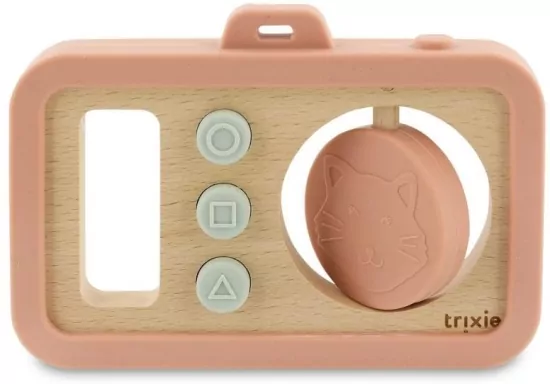 Drewniany silikonowy aparat dla niemowląt