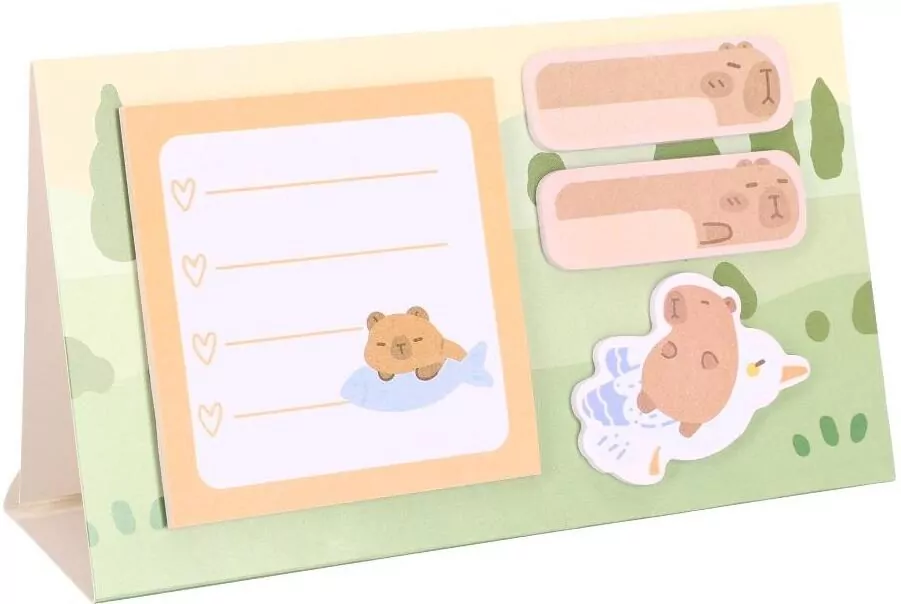 Karteczki samoprzylepne Kapibara z rybką - tantis.pl