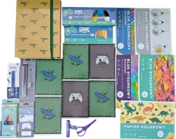 Wyprawka szkolna Interdruk 22 elementy - gotowy zestaw dla chłopca klasa 1-3