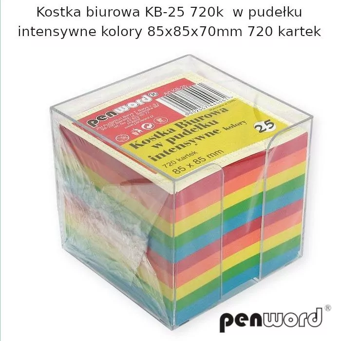 Kostka biurowa w pudełku kolorowa 85x85x70mm 720K - tantis.pl