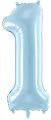 Balon foliowy cyfra 1 86cm jasny niebieski - tantis.pl