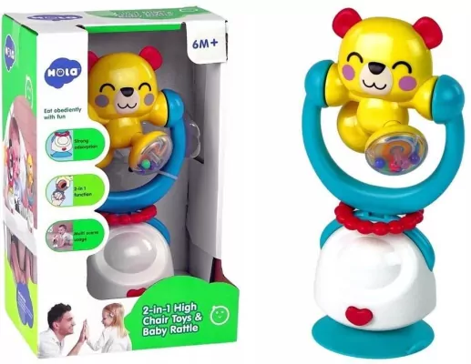 Grzechotka Miś z przyssawką