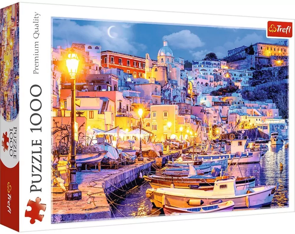 Trefl. Puzzle 1000 Wyspa Procida nocą, Włochy - tantis.pl