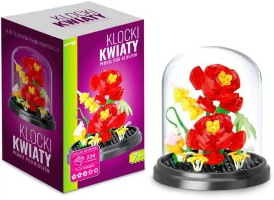 Klocki kwiaty Peonie pod kloszem 224el 137037 - tantis.pl