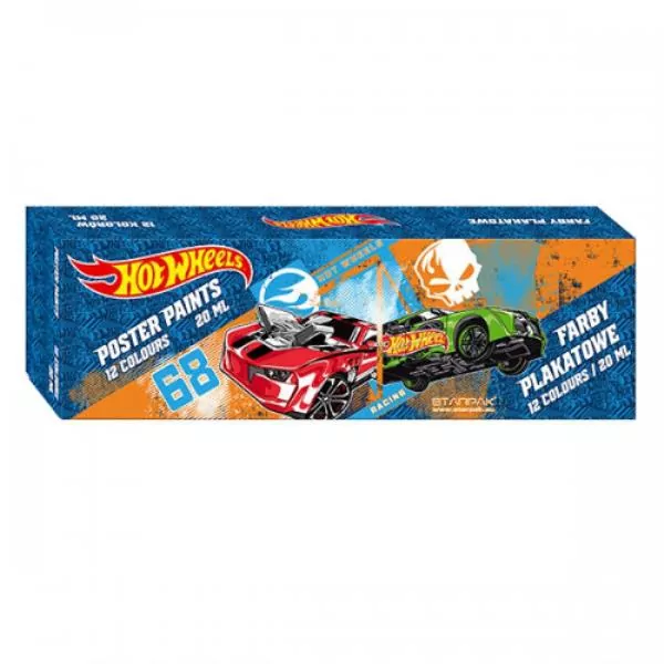 Farby plakatowe Hot Wheels 12 kolorów - tantis.pl