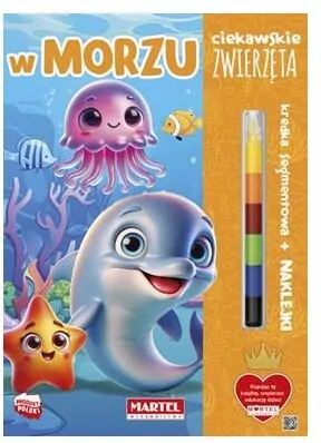 Ciekawskie zwierzęta w morzu z kredką i naklejkami - tantis.pl