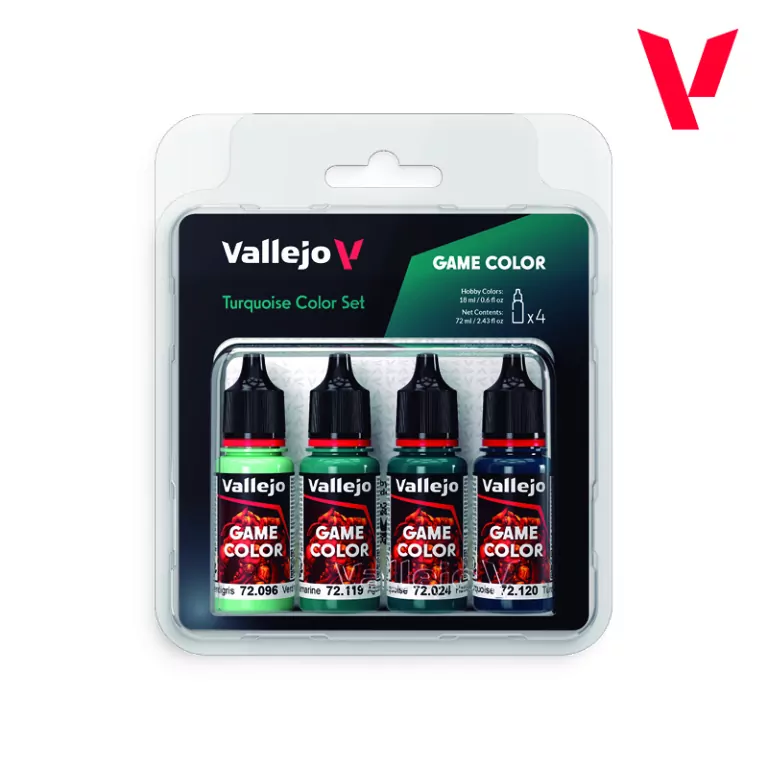 Vallejo: 72.390 - Game Color - Turquoise Color Set (4x18 ml) - tantis.pl