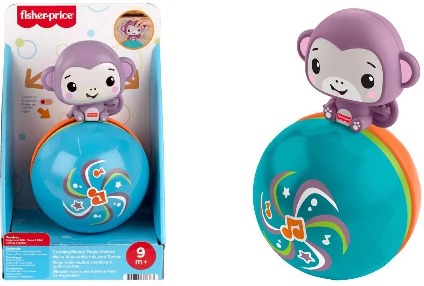 Fisher-Price Fioletowa Małpka Piłeczka - tantis.pl