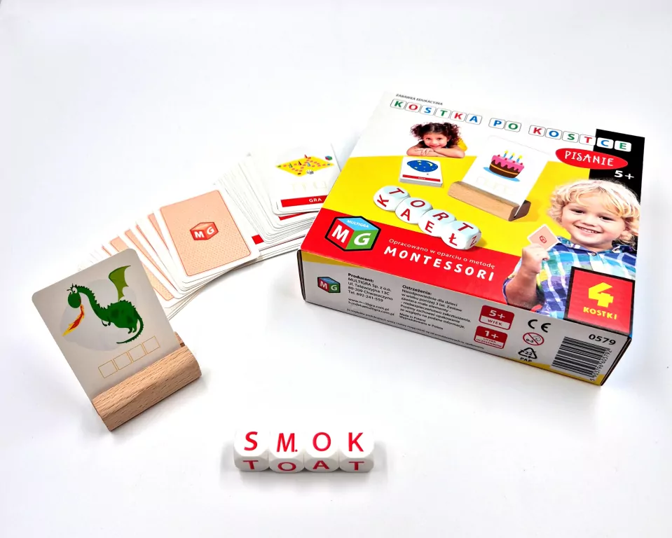 Kostka po kostce. Pisanie. Zabawka edukacyjna Montesori - tantis.pl