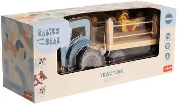 Zabawka drewniana. Traktor. Bobaski i Miś - tantis.pl
