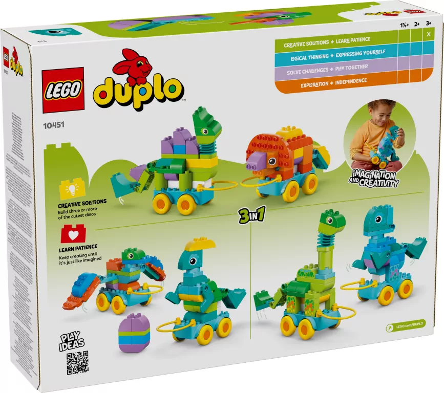 LEGO® Duplo. 3 w 1 Dinozaury na kółkach 10451 - tantis.pl