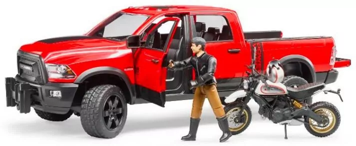 Bruder. Auto Dodge RAM 2500 Power Wagon z motocyklem Ducati, 02502 - tantis.pl