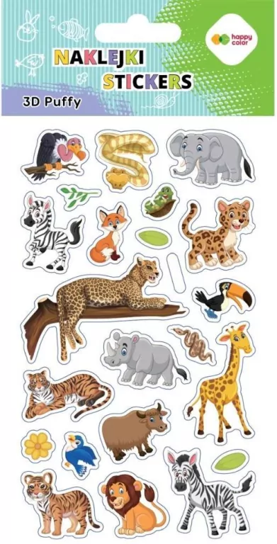 Naklejki 3D Puffy Wildlife 10x20cm HAPPY COLOR - tantis.pl