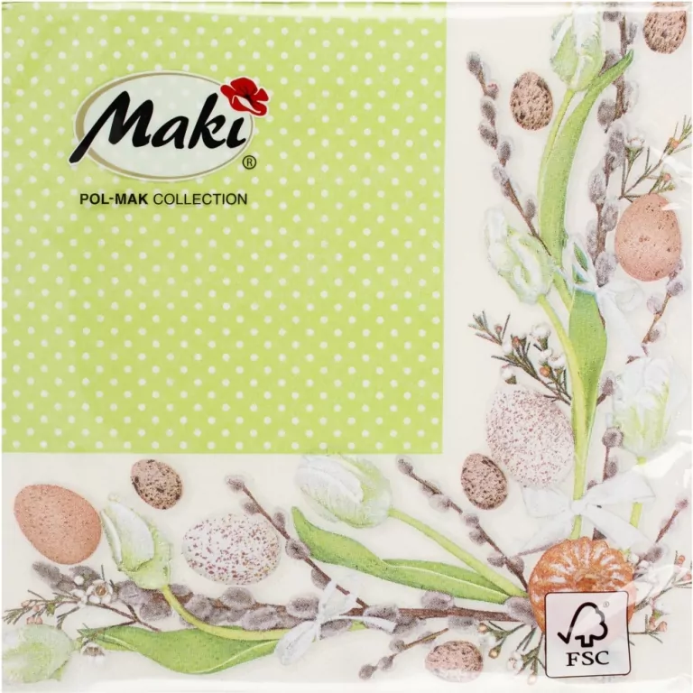 Serwetki 33x33cm Maki Wielkanoc op.  Pol-Mak - tantis.pl