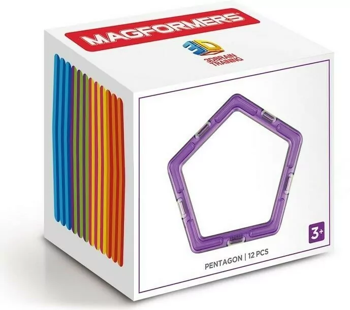 Klocki magnetyczne. 12 elementów. Pięciokąty - tantis.pl