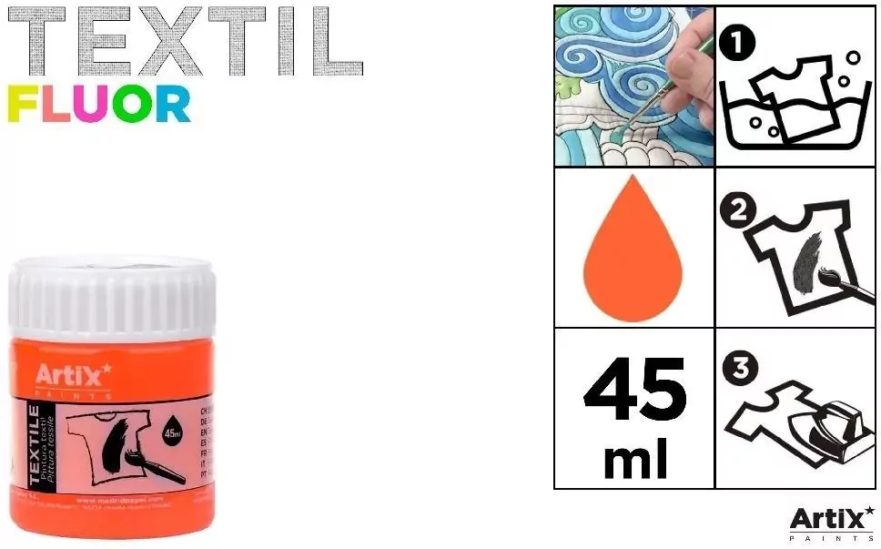 Farba do tkanin pomarańczowa 45ml - tantis.pl