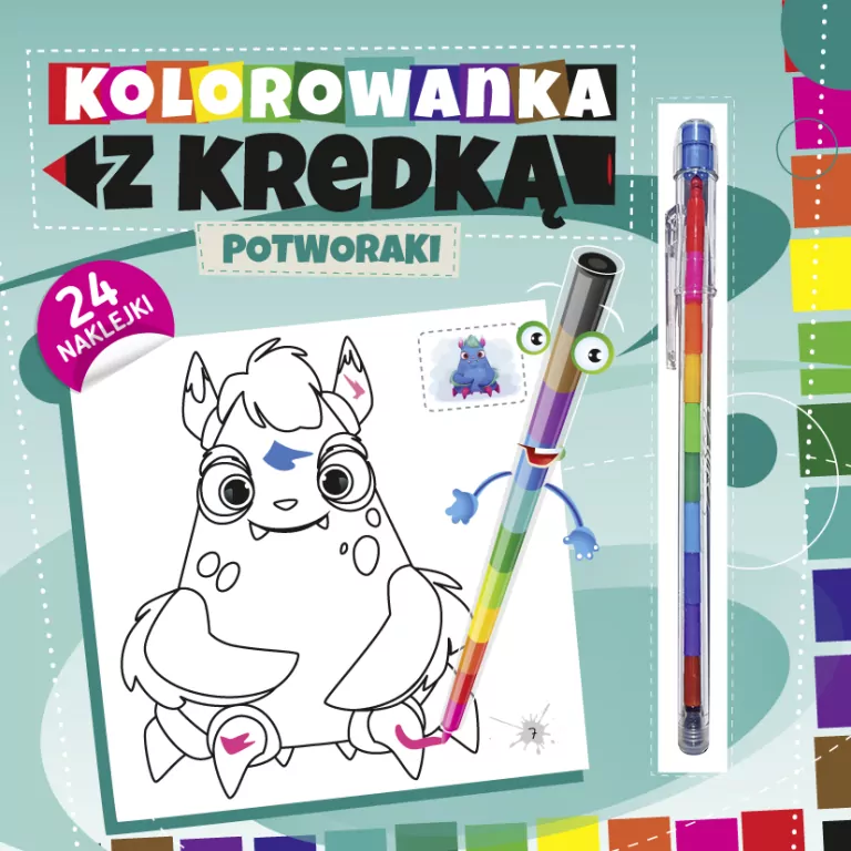 Kolorowanka z kredką. Potworki - tantis.pl