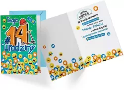 Karnet. Urodziny 14 chłopiec