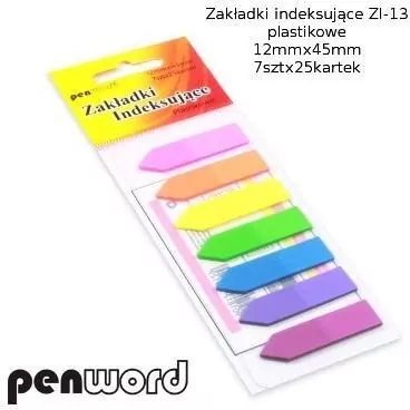 Zakładki indeksujące ZI-13 plastikowe 7x25 12mm x45mm - tantis.pl