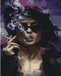 Malowanie po numerach - Pani z cygarem 40x50cm