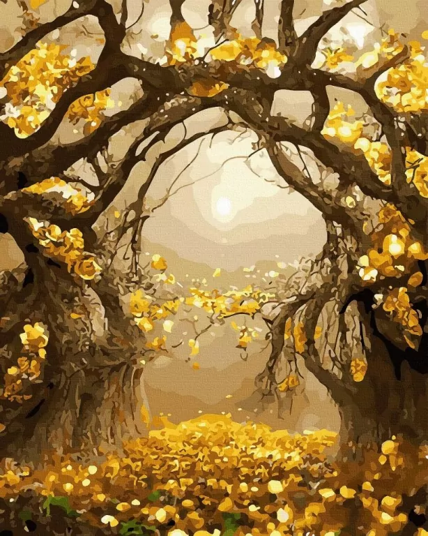 Malowanie po numerach + złota farba - Brama... - tantis.pl