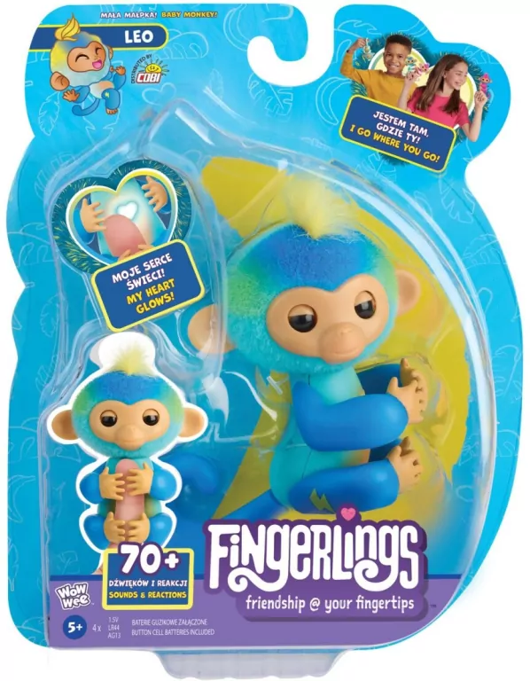 Małpka Fingerlings Leo niebieska - tantis.pl