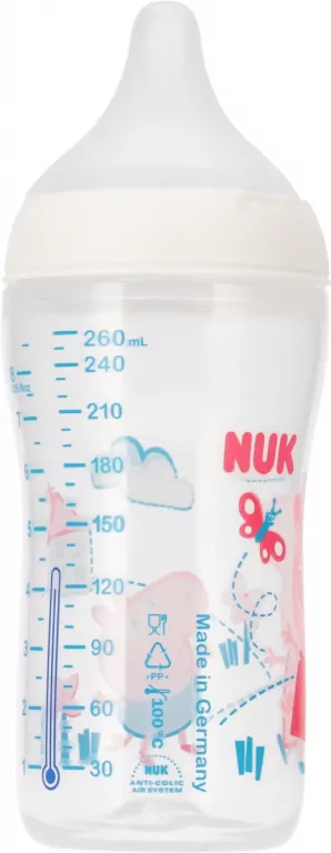 NUK. Perfect Match. Butelka ze smoczkiem. 260 ml. 3 miesiące. Świnka Peppa - tantis.pl