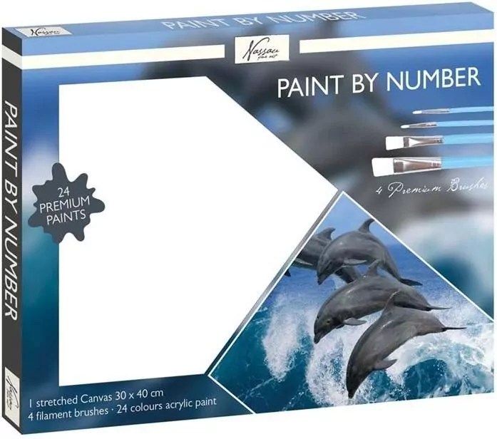 Malowanie po numerach - Dolphin 30x40cm - tantis.pl