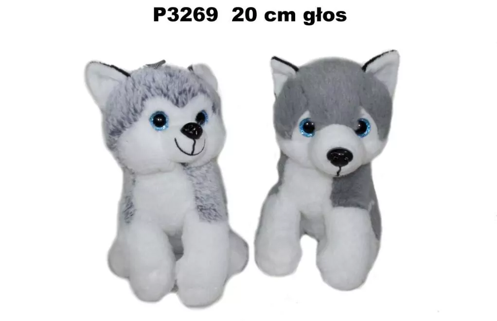 Pies husky z głosem 20cm MIX - tantis.pl