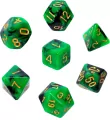 Komplet kości RPG. Zielono-czarne. Dwukolorowe. REBEL - tantis.pl