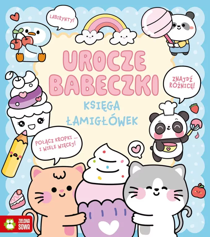 Kawaii. Księga łamigłówek. Urocze babeczki - tantis.pl