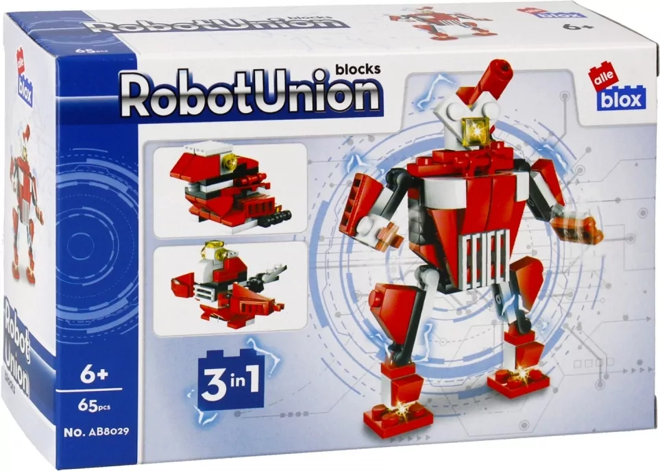 Klocki konstrukcyjne Alleblox RobotUnion 65el czerwony - tantis.pl