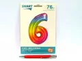 Balon foliowy. Smart. Cyfra 6. Tęczowa. 76 cm - tantis.pl
