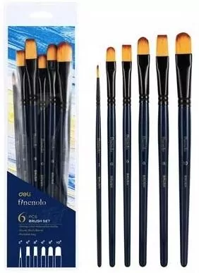 Zestaw pędzli Finenolo twardy nylon DELI - tantis.pl
