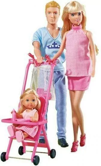 Lalka Steffi w ciąży z rodziną Kevin, bobas, Evi - tantis.pl