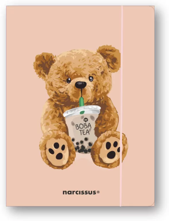 Teczka A4+ z gumką Teddies&Miś Boba Tea - tantis.pl