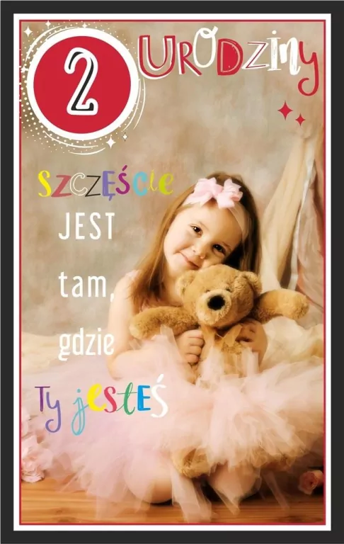 Kartka okolicznościowa Urodziny 2 dziewczynka - tantis.pl